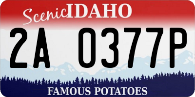 ID license plate 2A0377P