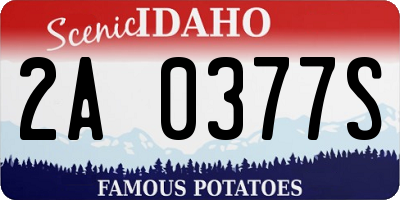 ID license plate 2A0377S