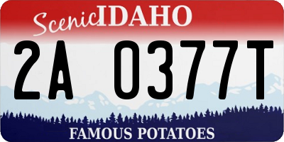 ID license plate 2A0377T