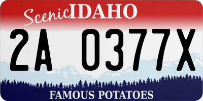 ID license plate 2A0377X