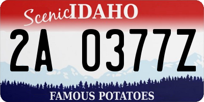 ID license plate 2A0377Z