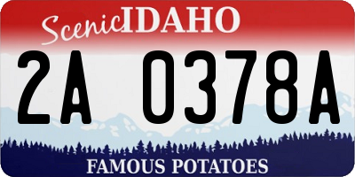 ID license plate 2A0378A