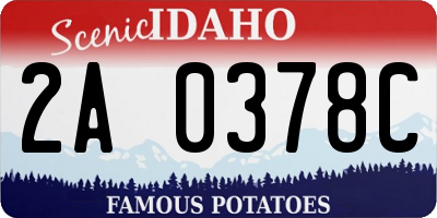 ID license plate 2A0378C