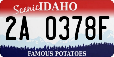 ID license plate 2A0378F