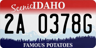 ID license plate 2A0378G