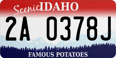ID license plate 2A0378J