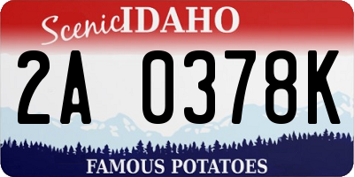 ID license plate 2A0378K