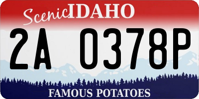 ID license plate 2A0378P