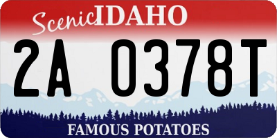 ID license plate 2A0378T