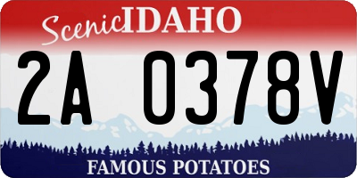 ID license plate 2A0378V