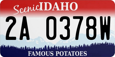 ID license plate 2A0378W