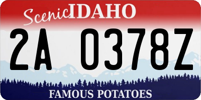 ID license plate 2A0378Z