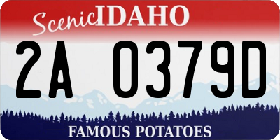 ID license plate 2A0379D