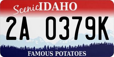 ID license plate 2A0379K