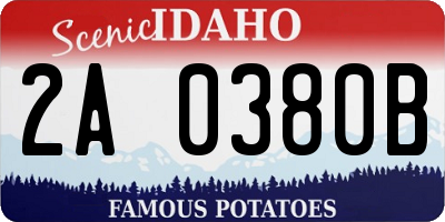 ID license plate 2A0380B