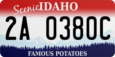 ID license plate 2A0380C