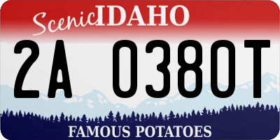 ID license plate 2A0380T