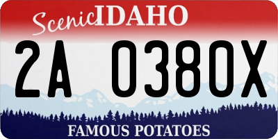 ID license plate 2A0380X