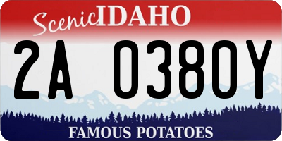 ID license plate 2A0380Y