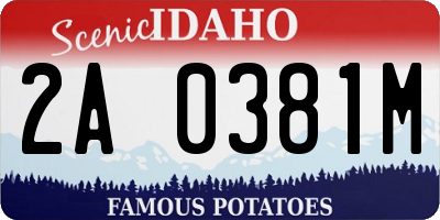 ID license plate 2A0381M