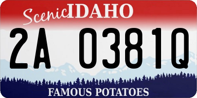 ID license plate 2A0381Q