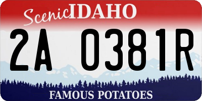 ID license plate 2A0381R