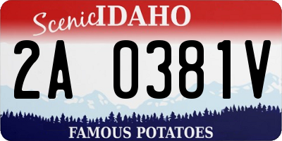 ID license plate 2A0381V