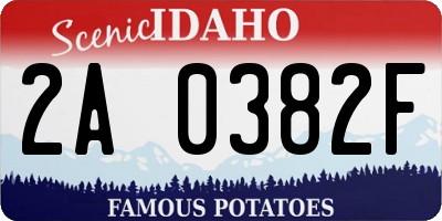 ID license plate 2A0382F