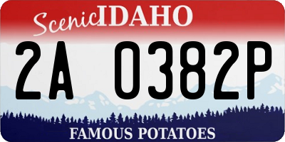 ID license plate 2A0382P