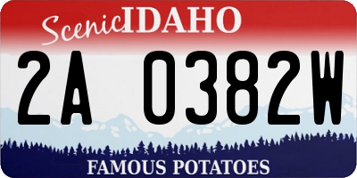ID license plate 2A0382W