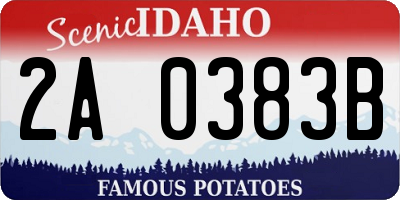 ID license plate 2A0383B