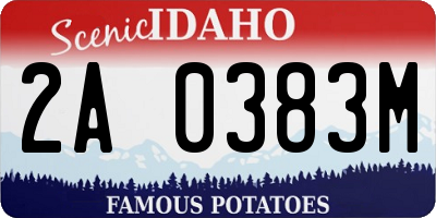 ID license plate 2A0383M