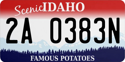 ID license plate 2A0383N