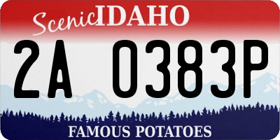 ID license plate 2A0383P