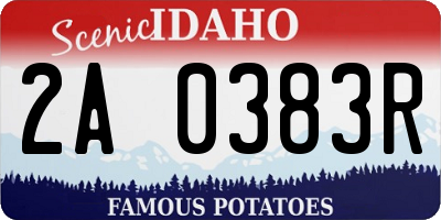 ID license plate 2A0383R