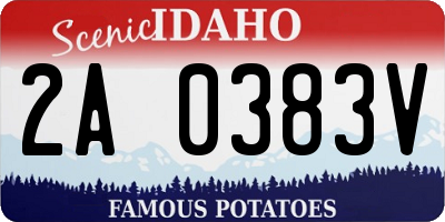 ID license plate 2A0383V
