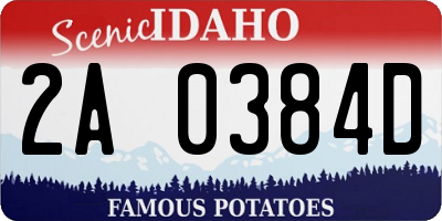 ID license plate 2A0384D