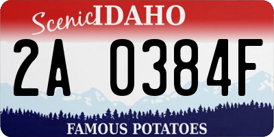 ID license plate 2A0384F