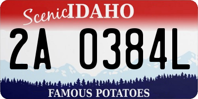 ID license plate 2A0384L