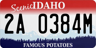 ID license plate 2A0384M