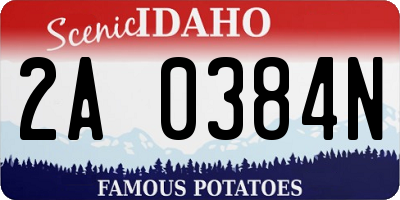 ID license plate 2A0384N