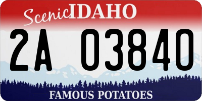 ID license plate 2A0384O