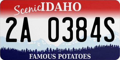 ID license plate 2A0384S