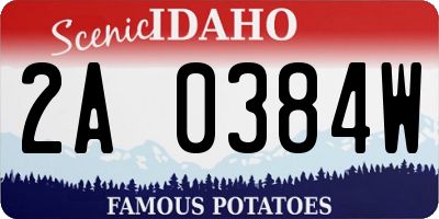 ID license plate 2A0384W