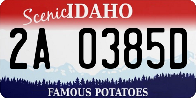 ID license plate 2A0385D