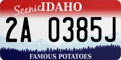 ID license plate 2A0385J