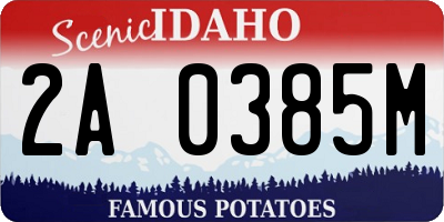 ID license plate 2A0385M