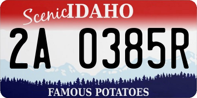 ID license plate 2A0385R