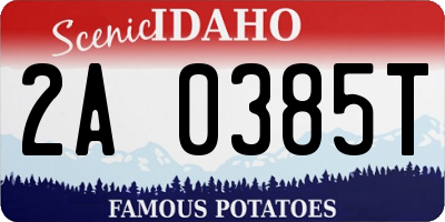ID license plate 2A0385T