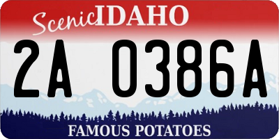 ID license plate 2A0386A